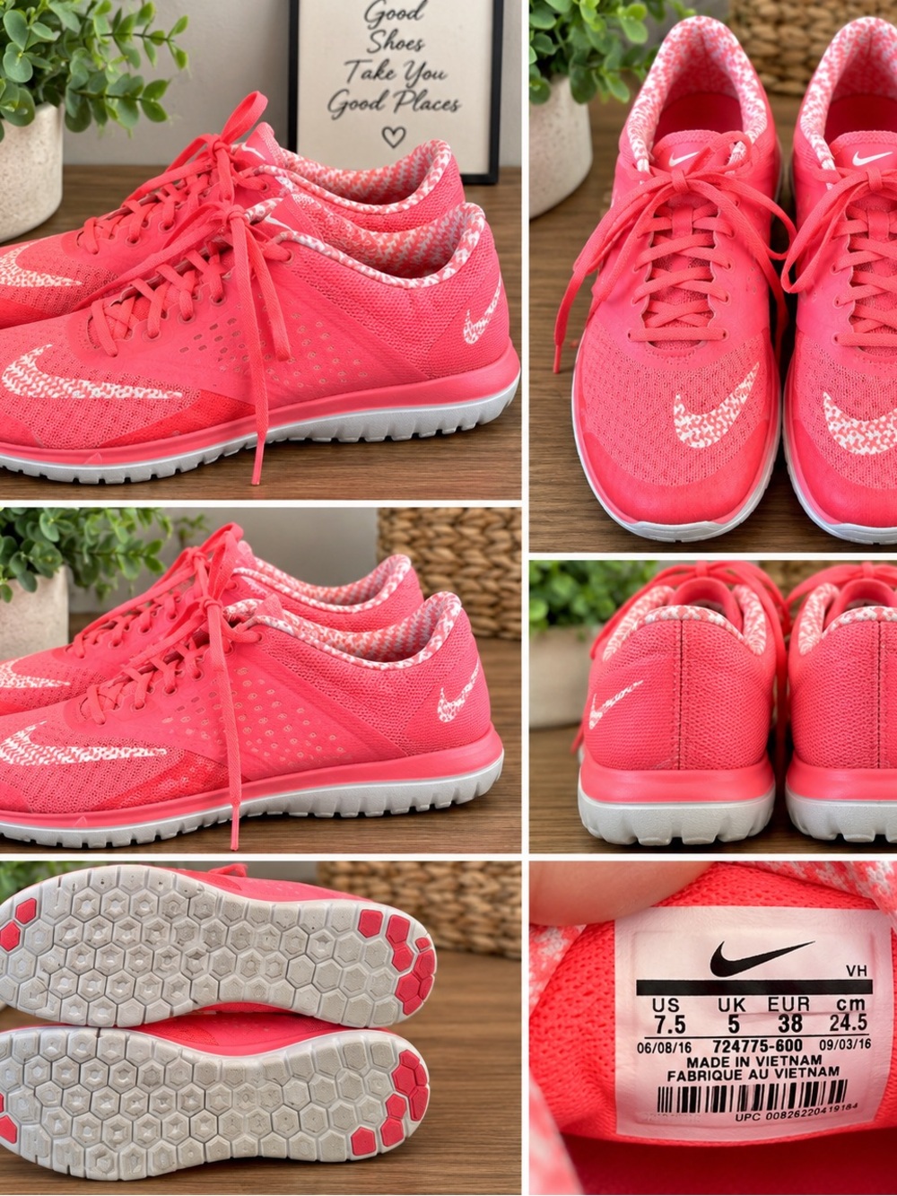 Nike Women's Bright Coral Knit Running Sneakers